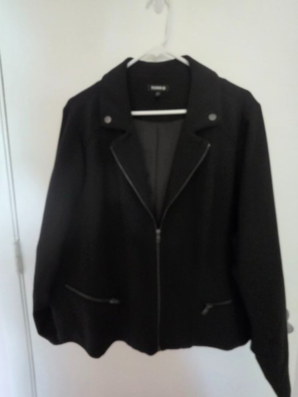 TORRID Ponte Zip-Front Deep Black Moto Jacket Size 3